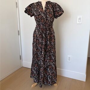 Floral Black and Brown Maxi Dress from Melloday